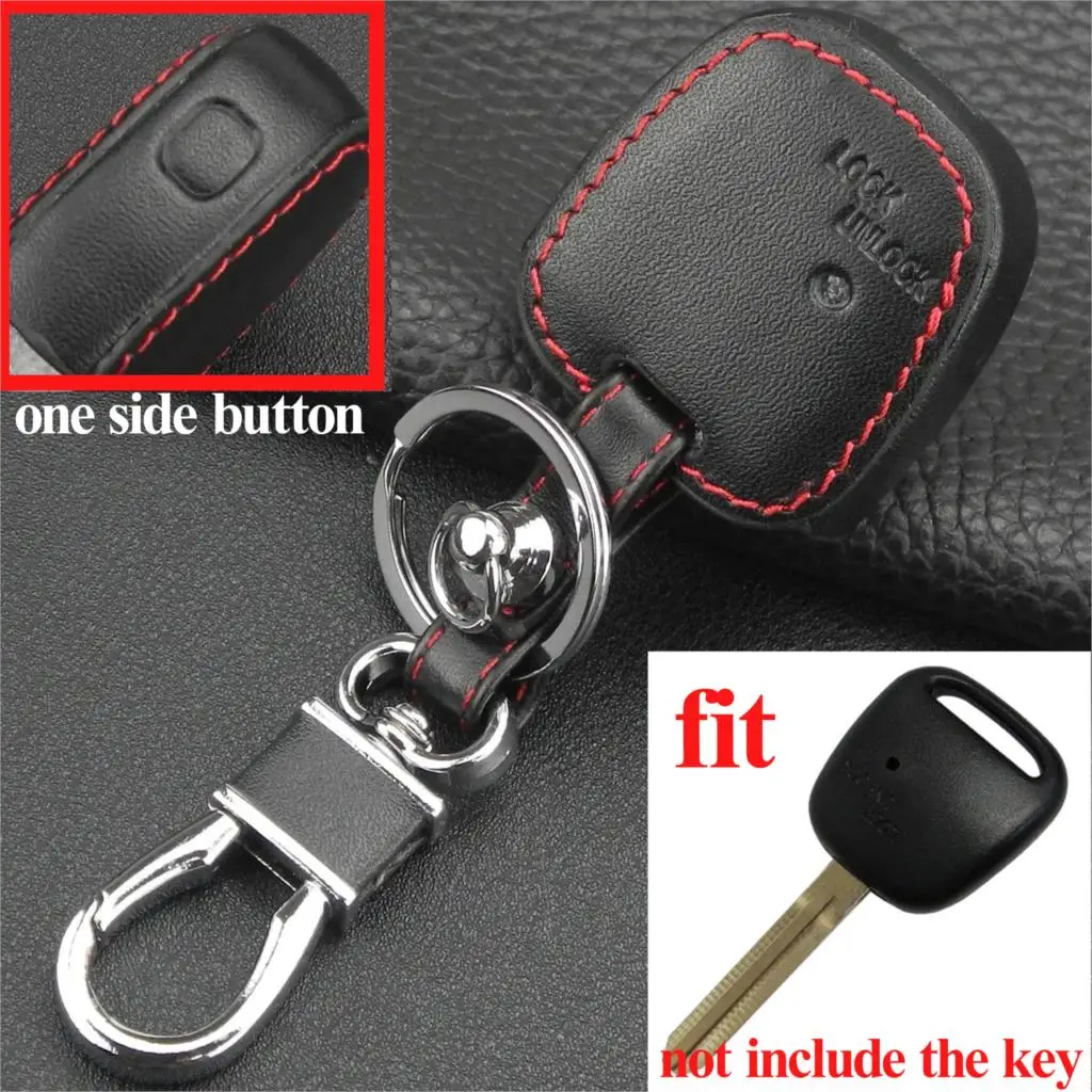 

Jingyuqin Remote One Side Button Leather Car Key Case for TOYOTA Carina Estima Harrier Previa Corolla Celica Key Case Styling