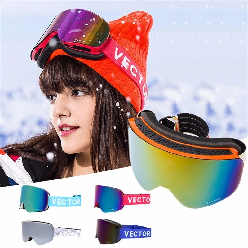 Outdoor Unisex Skiing Eyewear Ski Goggles Double Lens UV400 Anti fog