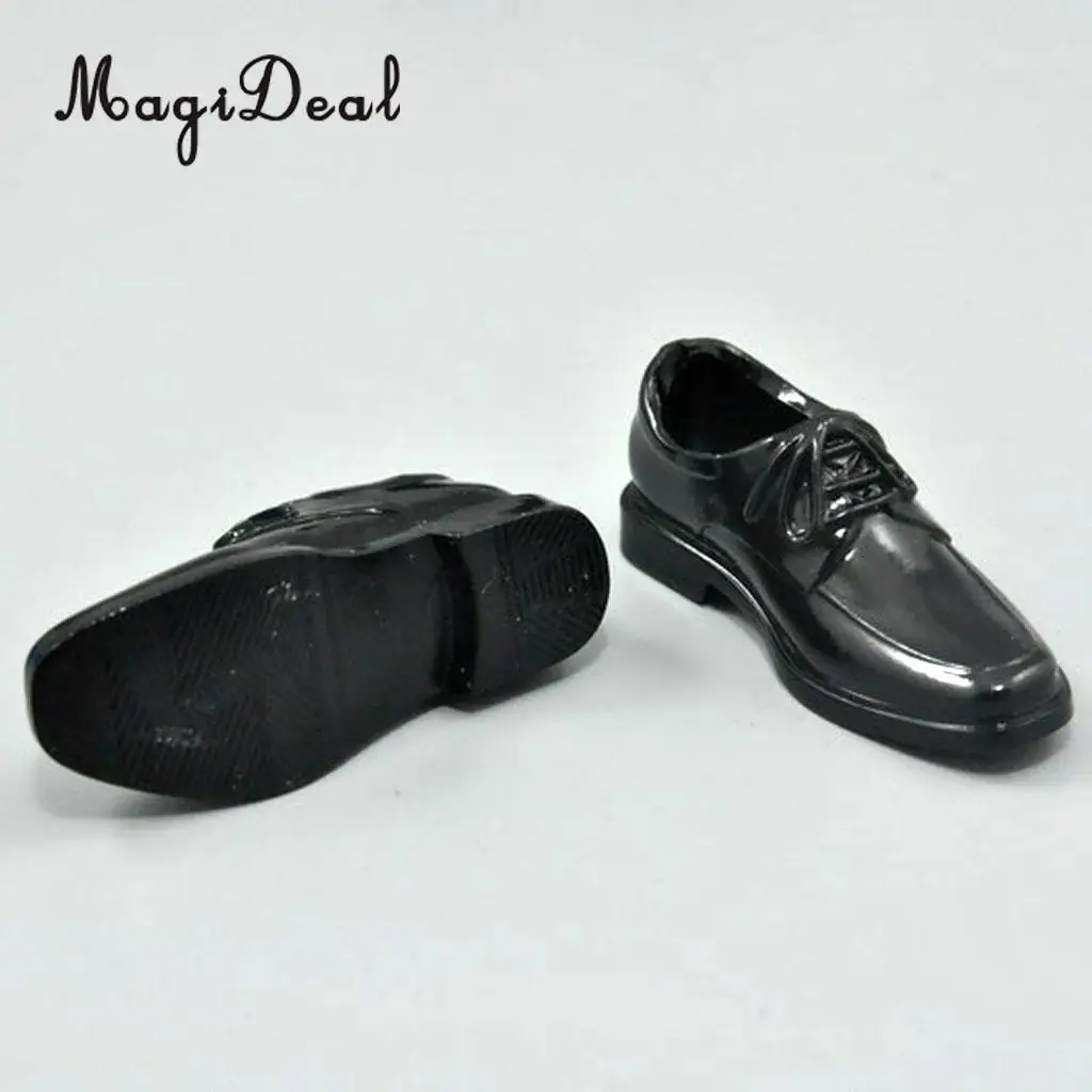 1Pair Black 1/6 Lace Up High Top Dress Shoes for 12 Inch Male Action Figure Body Dolls Daily Wear Acc 5cm