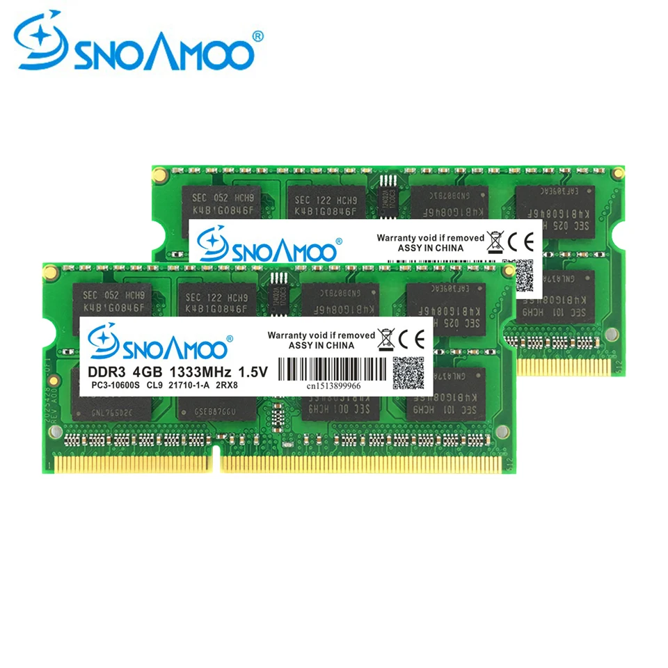 SNOAMOO ноутбук память DDR3 4 ГБ 8 ГБ 1333 МГц 1600 МГц PC3-10600S для ноутбука Memoria Ram ноутбук память SO-DIMM 1,5 в гарантия