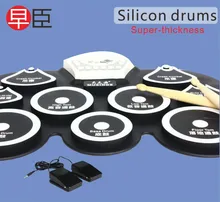 Instruments mini usb drum kit electronic bass drum pedal pad kids toy machine set with drumsticks percussion musical instrument