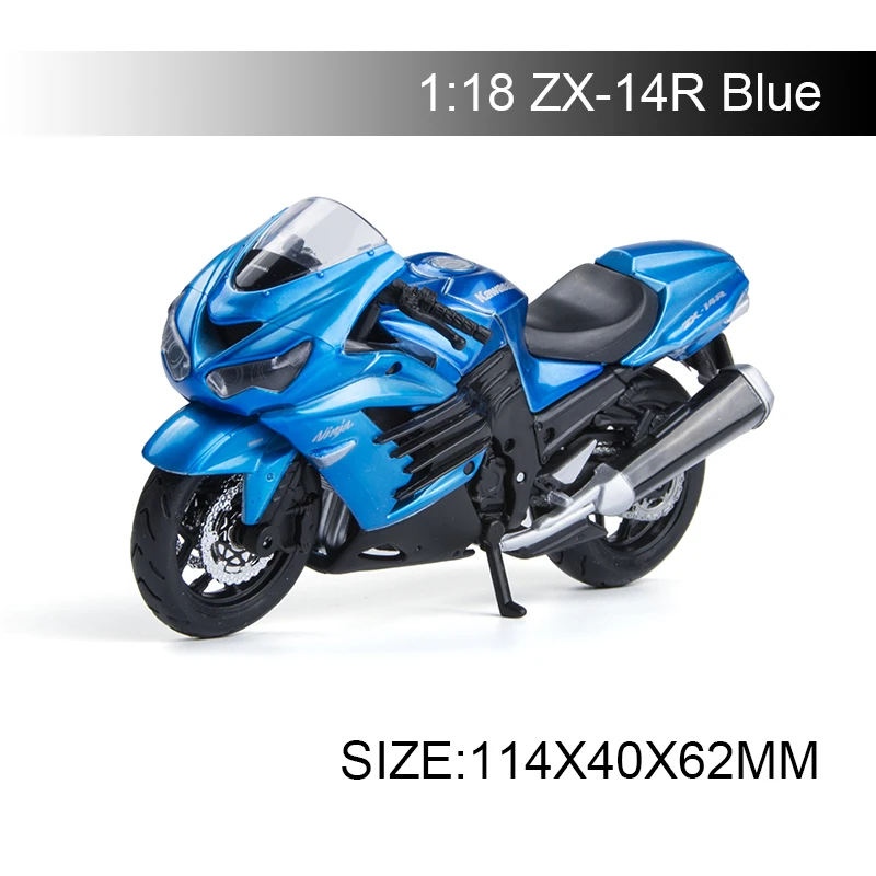 Модели мотоциклов Maisto 1:18 Kawasaki Ninja ZX-14R ZX14R литые под давлением из синего пластика