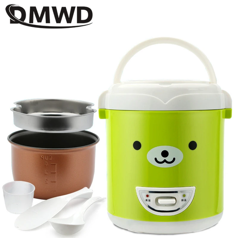

DMWD 1L Electric Mini Rice cooker non-stick portable multicooker 2 layer steamer multifunction cooking pot insulation 220V