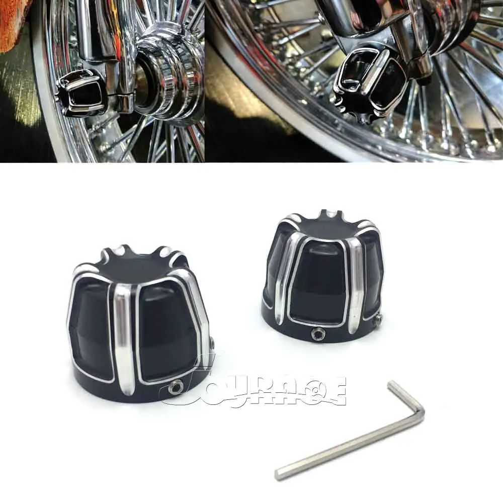 Motorcycle CNC 10 Gauge Front Axle Nut Cover Bolt Kit For Harley