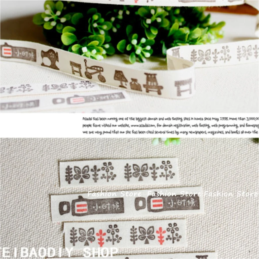 Винтажная хлопчатобумажная ткань 1,5-2,5 см брендовые этикетки ленты для самостоятельного изготовления аксессуаров вышитые ленты Grosgrain этикетки одежды