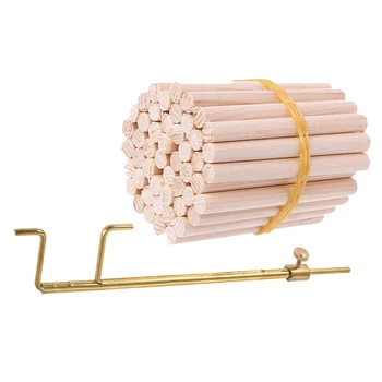

50pcs Violin Sound Post Spruce Wood Soundpost w/ Sound Post Gauge Clamp Violin Replacement for 4/4 Violin Parts Accessories