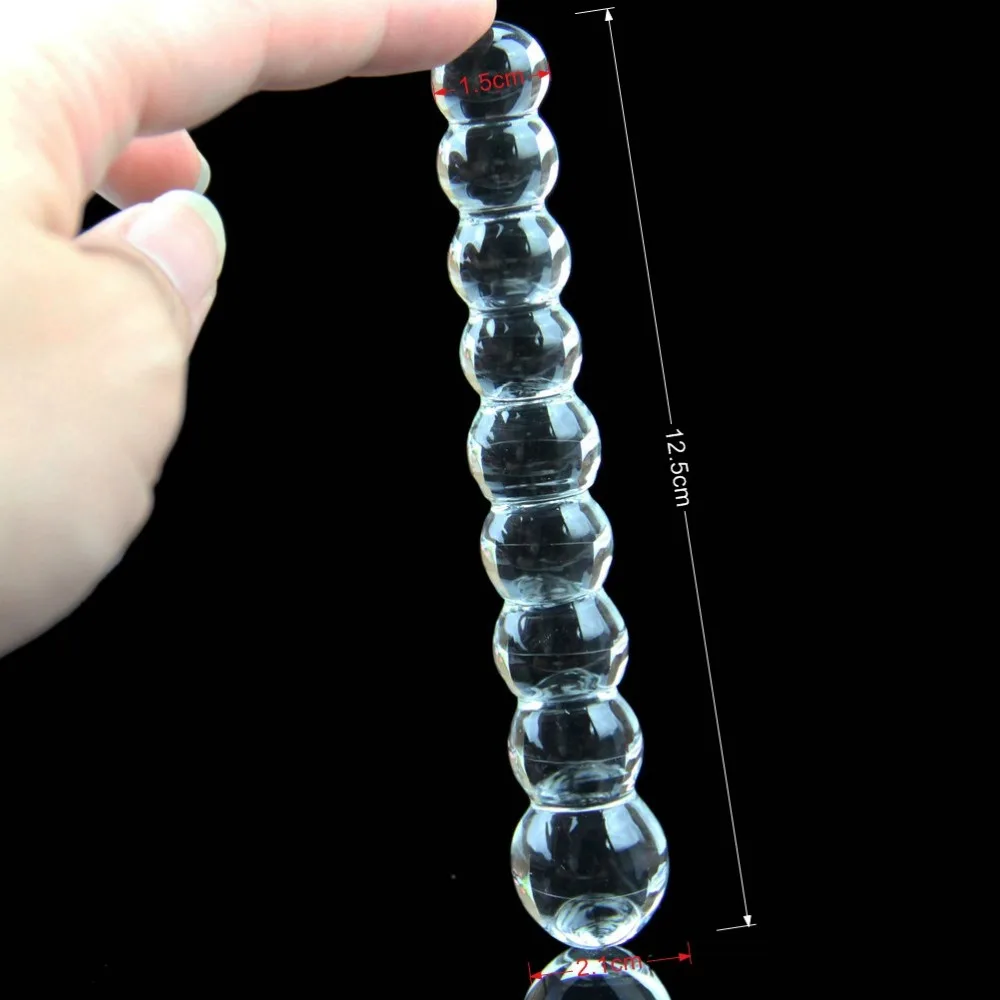 HH050  Beaded Sensual Glass Dildo  (4)