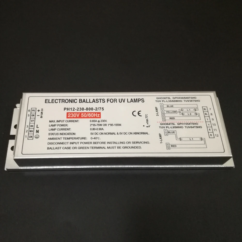 

150W Germicidal Lamp Electronic Ballasts for UV Lamp GHO36T5L GPH436/846T5HO TUV PL-L35/60WHO TUV36T5HO CE Certificate