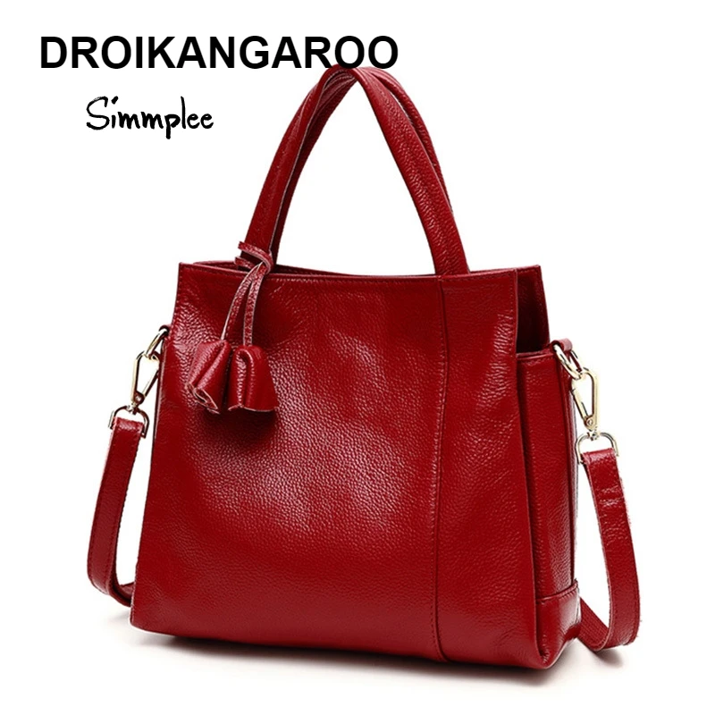 

European and American leather ladies'bags with soft cowhide and large capacity litchi pattern single shoulder bags straddle ladi