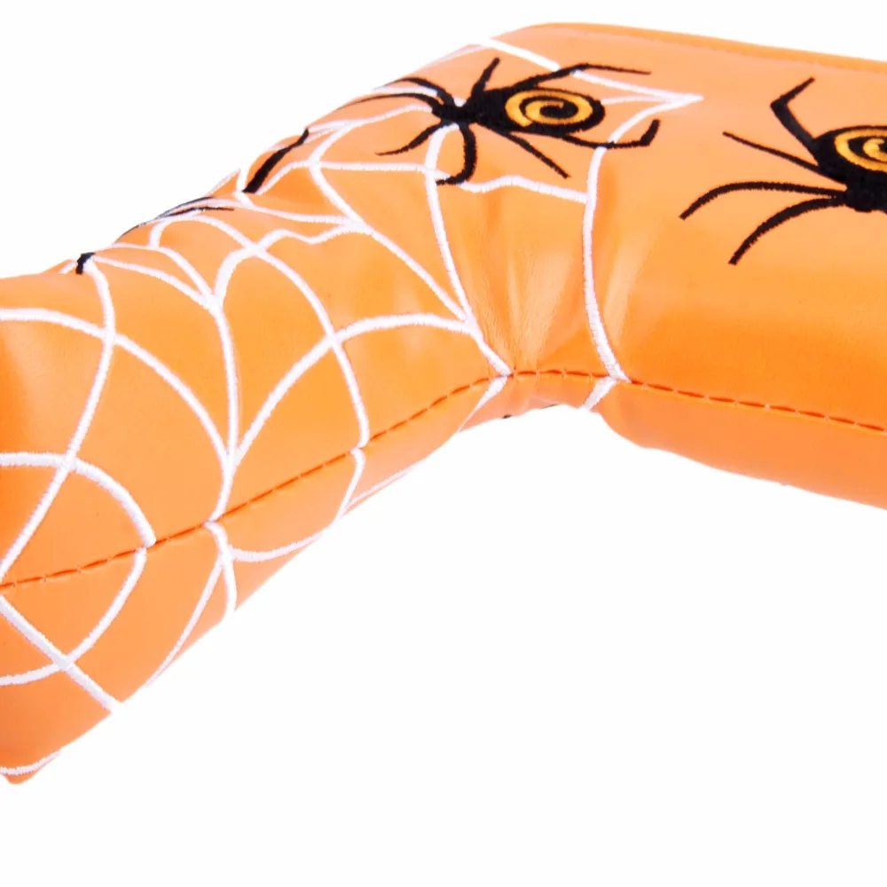 Spider Embroidery Golf Putter Headcover PU Leather Putter Club Protect Cover for Blade 4Colors8