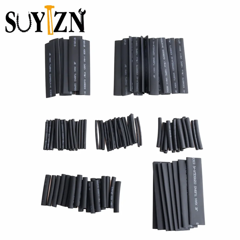 127pc Heat Shrinkable Tube Assortment 7 Sizes High Temperature
