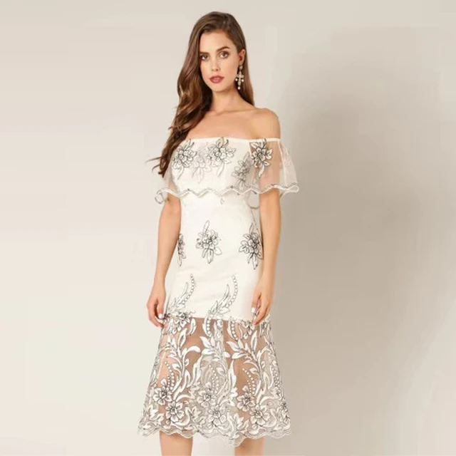 White Off Shoulder Bandage Dress