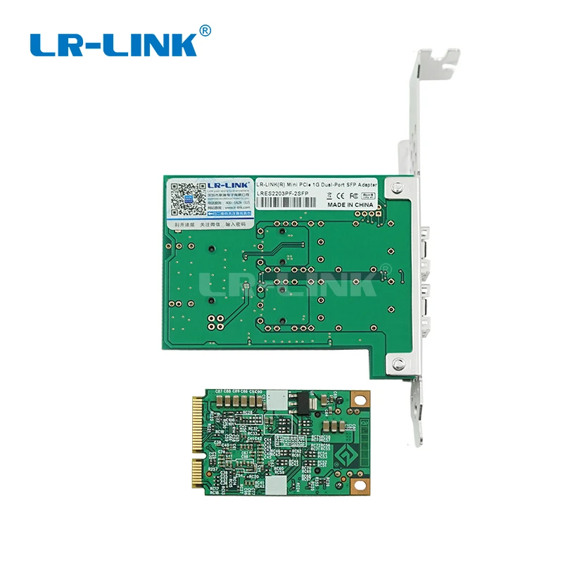 LR LINK 2203PF 2SFP Dual port Mini PCI e fiber adapter Intel I350 Gigabit optical Network 5