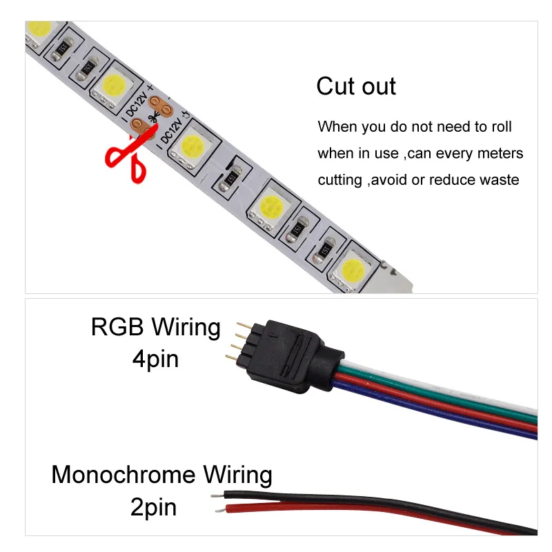 Tiras de Led tira conduzida dc 12 v Led Quantidade : 60leds / Meter