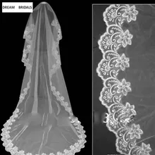 Цвета слоновой кости/белая/красная свадебная фата 3 М длинные один Слои вуаль элегантные свадебные аксессуары свадебная фата вуаль де-Мари