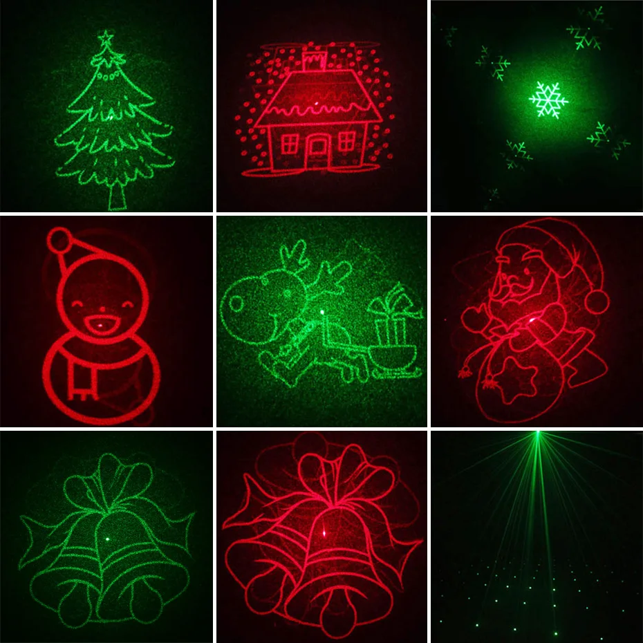 ALIEN remoto RG 8 grande Xmas patrones al aire libre impermeable láser proyector Jardín de vacaciones árbol de Navidad rojo verde paisaje Luz - 4