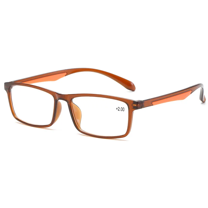 SEEMFLY квадратные TR90 очки для чтения, мужские женские очки для дальнозоркости, женские мужские увеличительные очки, унисекс очки для дальнозоркости - Цвет оправы: Brown