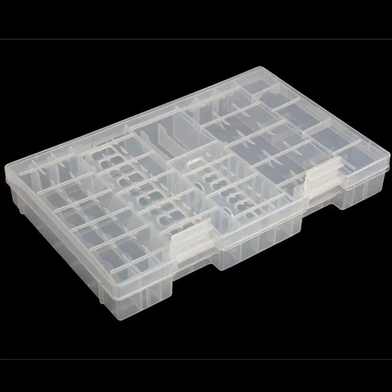 

Rack Transparent AA AAA C D 9V Hard Plastic Battery Case Holder Storage Box