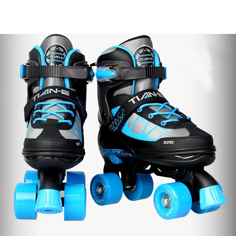Взрослые дети двойной линии Quad параллельные коньки обувь сапоги PU 4 колеса противоударный с тормозом стабильная регулируемая