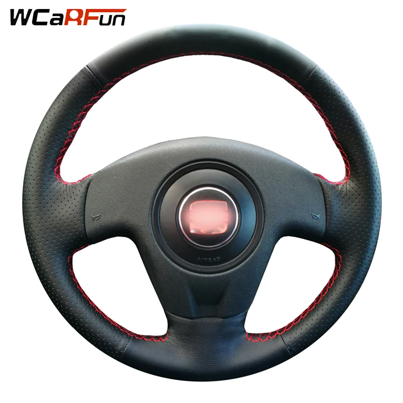 WCaRFun Hand-stitched Black Artificial Leather Car Steering Wheel Cover for Seat Ibiza 2004 2006 WCaRFun Hand-stitched Black Artificial Leather Car Steering Wheel Cover for Seat Ibiza 2004 2006
