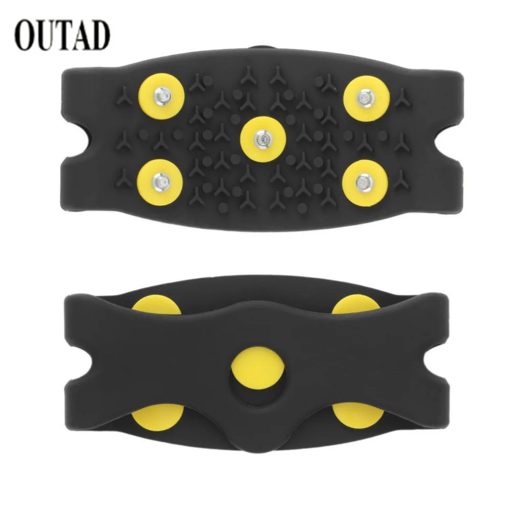 

New Arrival Anti Slip Snow Ice Climbing Spikes Grips Crampon Cleats 5-Stud Shoes Cover free shipping