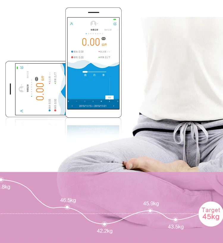 TS-8028 Bluetooth 4.0 LCD Battery Smart App Body Fat Scales Weight Data Analysis Weight Tools