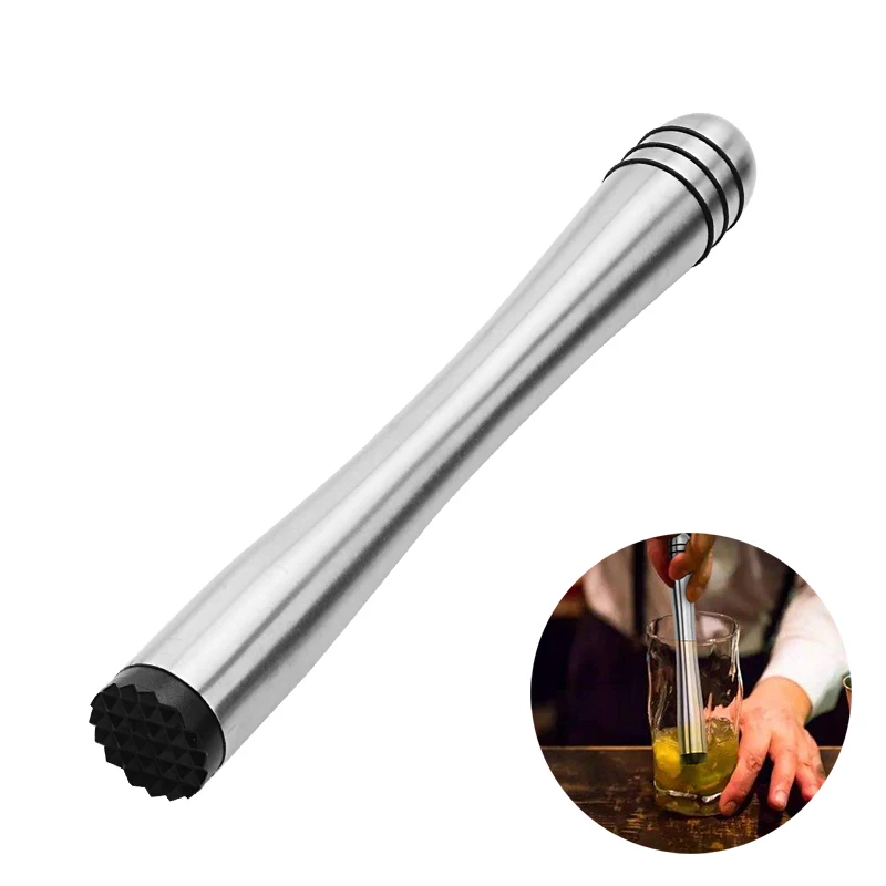 OBR Professional Stainless Steel Cocktail Muddler Mint Broken Popsicle