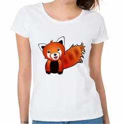 2018 Kawaii Fox животных печати Футболка для женщин топы корректирующие Графический Футболка женская белая Harajuku девушка мультфильм футболк