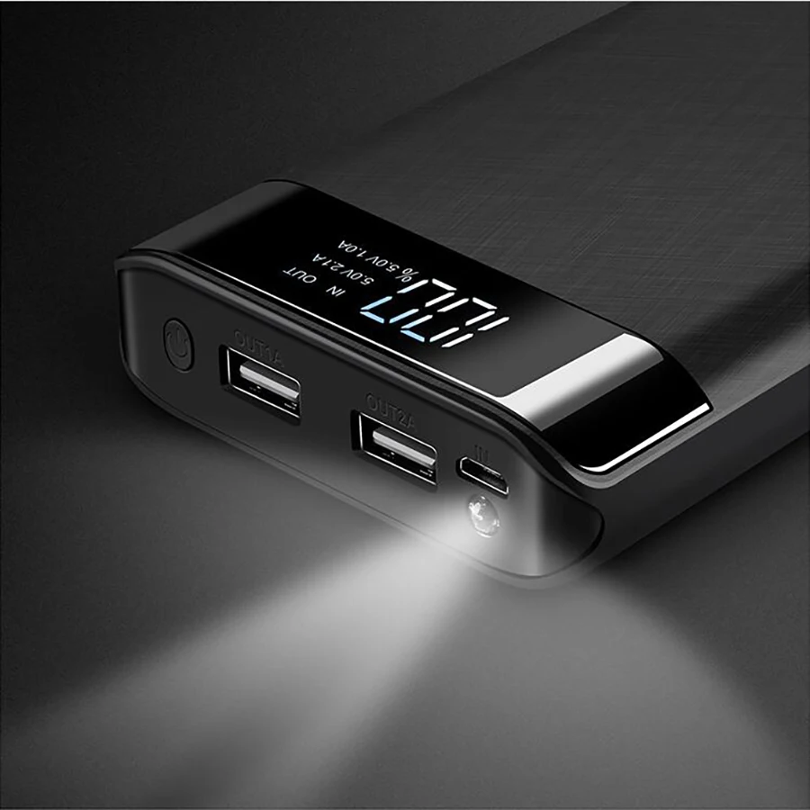 20000mAh банк силы Быстрая зарядка двойной USB Внешний аккумулятор со светодиодным