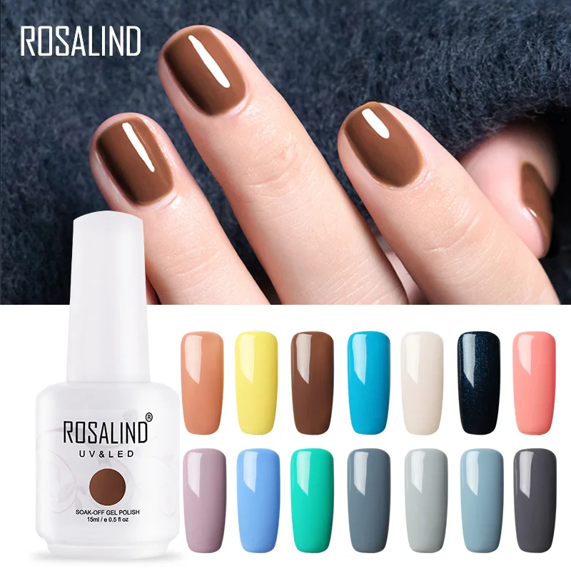 

ROSALIND Gel Polish Varnish Nail Art 15ML 31-58 UV Semi Permanent Soak Off Base White Primer Gel Set For Manicure Nail Polish