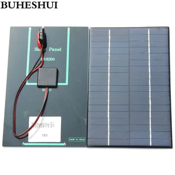 

BUHESHUI 4.2W 18V Solar Cell Polycrystalline Solar Panel+Crocodile Clip For Charging 12V Battery 200*130*3MM NEW Free Shipping