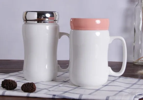 

new design mug of 440ml with lid, logo printing is available for companies