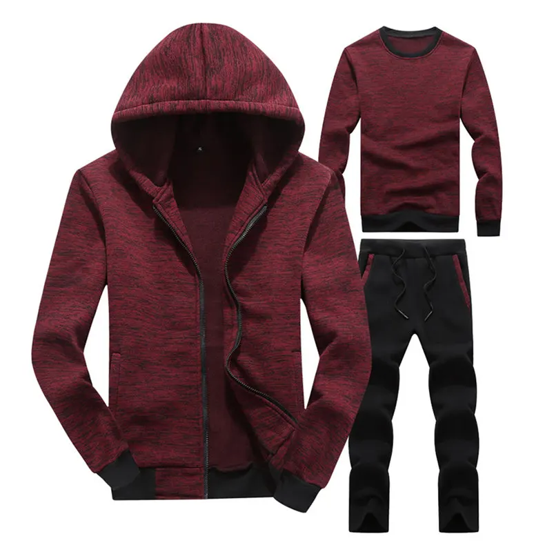 2019 Men's Sets Tracksuit Male Chandal Hombre Trainingspak Mannen Sweatshirt Men Sportswear Running Sport Suits Jacket+Tops+Pant 02