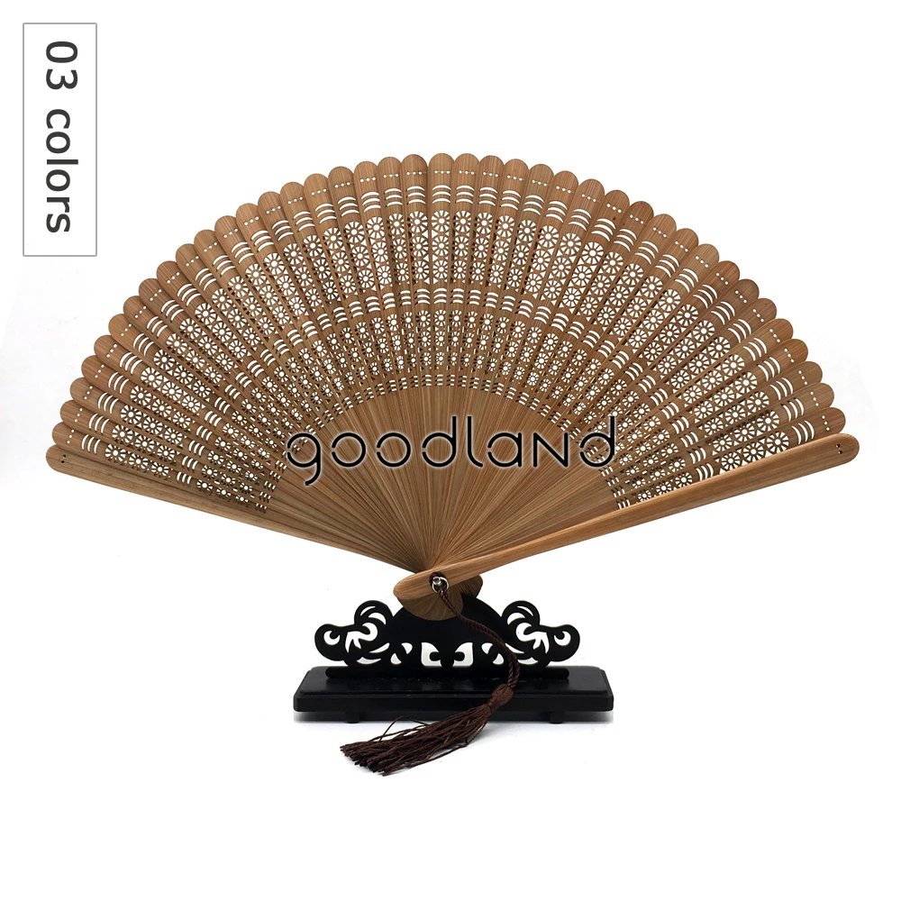  Wholesale Free Shipping 50pcs Black Full Bamboo Round Geomitric Pattern Chinese Hand Fan Wedding In - 32846343956
