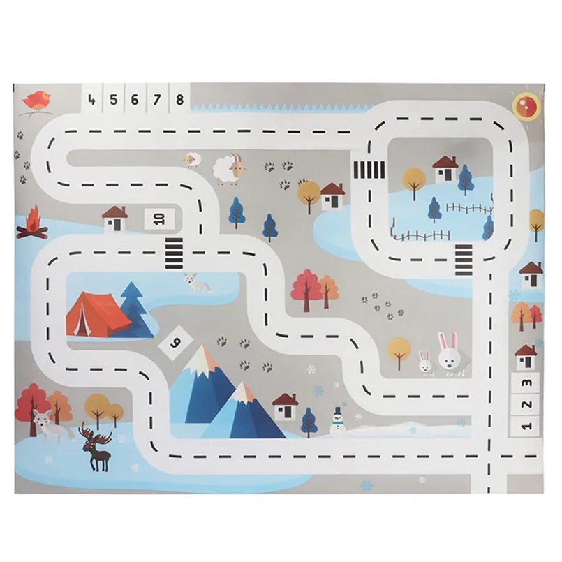 Детский игровой коврик, детский игровой коврик, городские дорожные здания, парковочная карта, игровая сцена, развивающие игрушки, tapete infantil#4j17