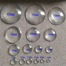 1 paquete de 6mm-60mm redondo plano de cristal claro cabujón de lupa transparente cabujón para hacer joyas DIY Z941