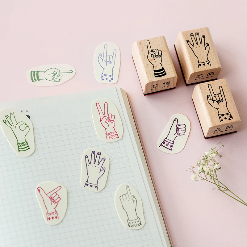 Винтажные деревянные штампы для девочек DIY Деревянные и резиновые скрапбукинга