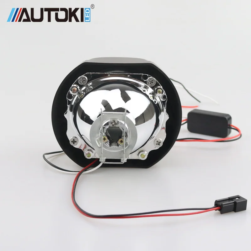 Автомобильный квадратный светодиодный проектор Autoki Angel Eyes Bi xenon фара для