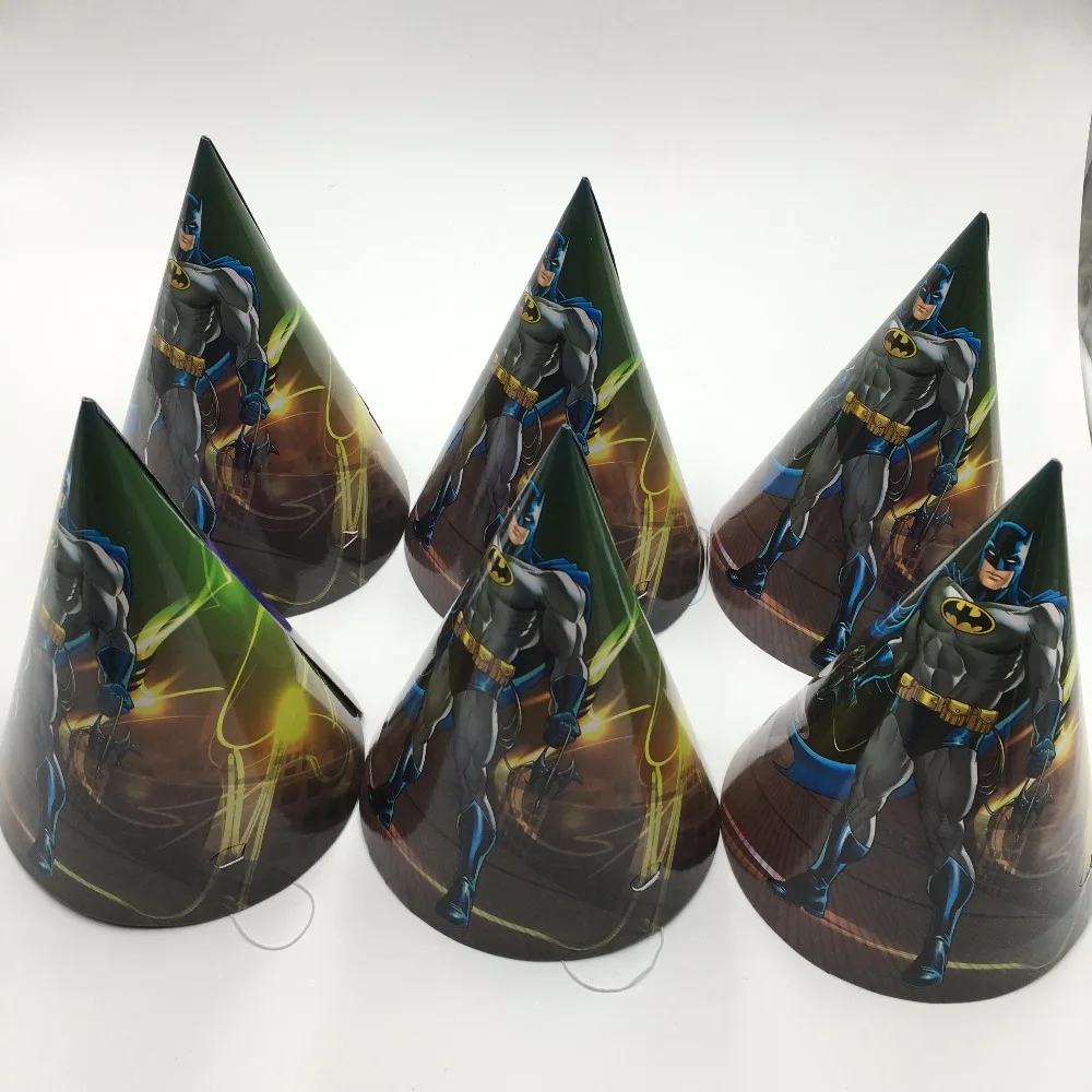 6pcs batman birthday paper hats kids birthday party supplies batman