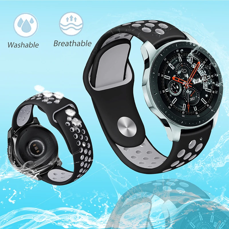 

For Huawei Watch GT Sport Watchbands Soft Rubber Bracelet For Samsung Galaxy Watch 46mm Gear S3 Correas de reloj 20/22mm