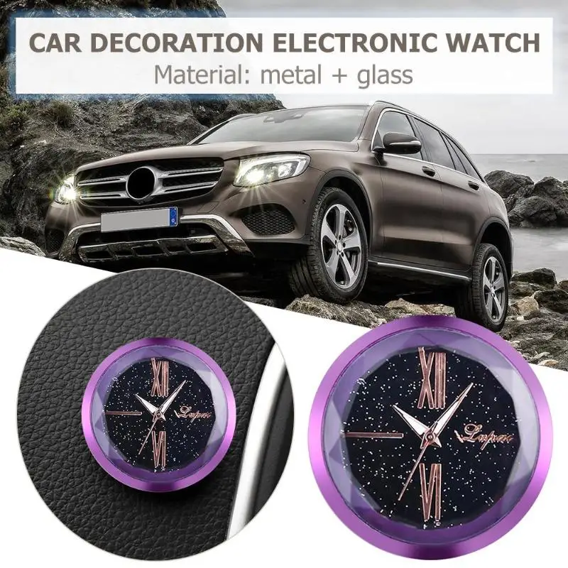 Car Decoration Electronic Clock Sticker Timepiece Automobile Interior Ornament Glass Mirror Sticker Watch Auto Accessories