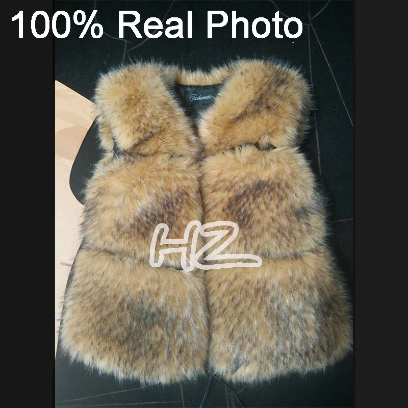 Женский жилет из искусственного меха короткий енота PC147 новое поступление|faux fur