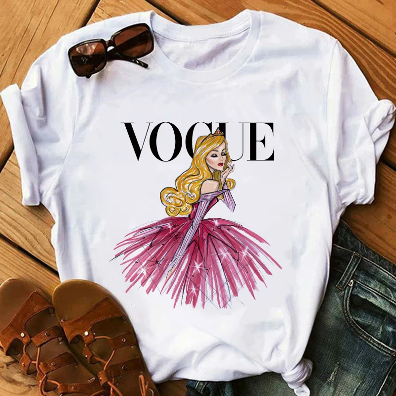 Футболка для девочек модная забавная принцесса женщин Harajuku футболки Camiseta Mujer 2019