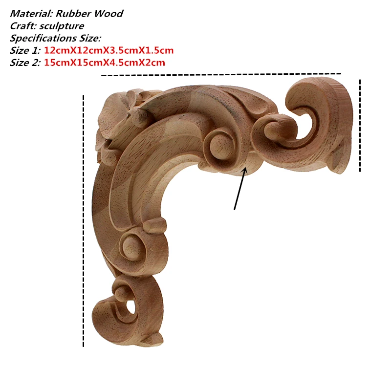 VZLX Цветочная деревянная резная угловая аппликация деревянная резьба наклейка мебель рама двери шкафа стены украшения дома аксессуары