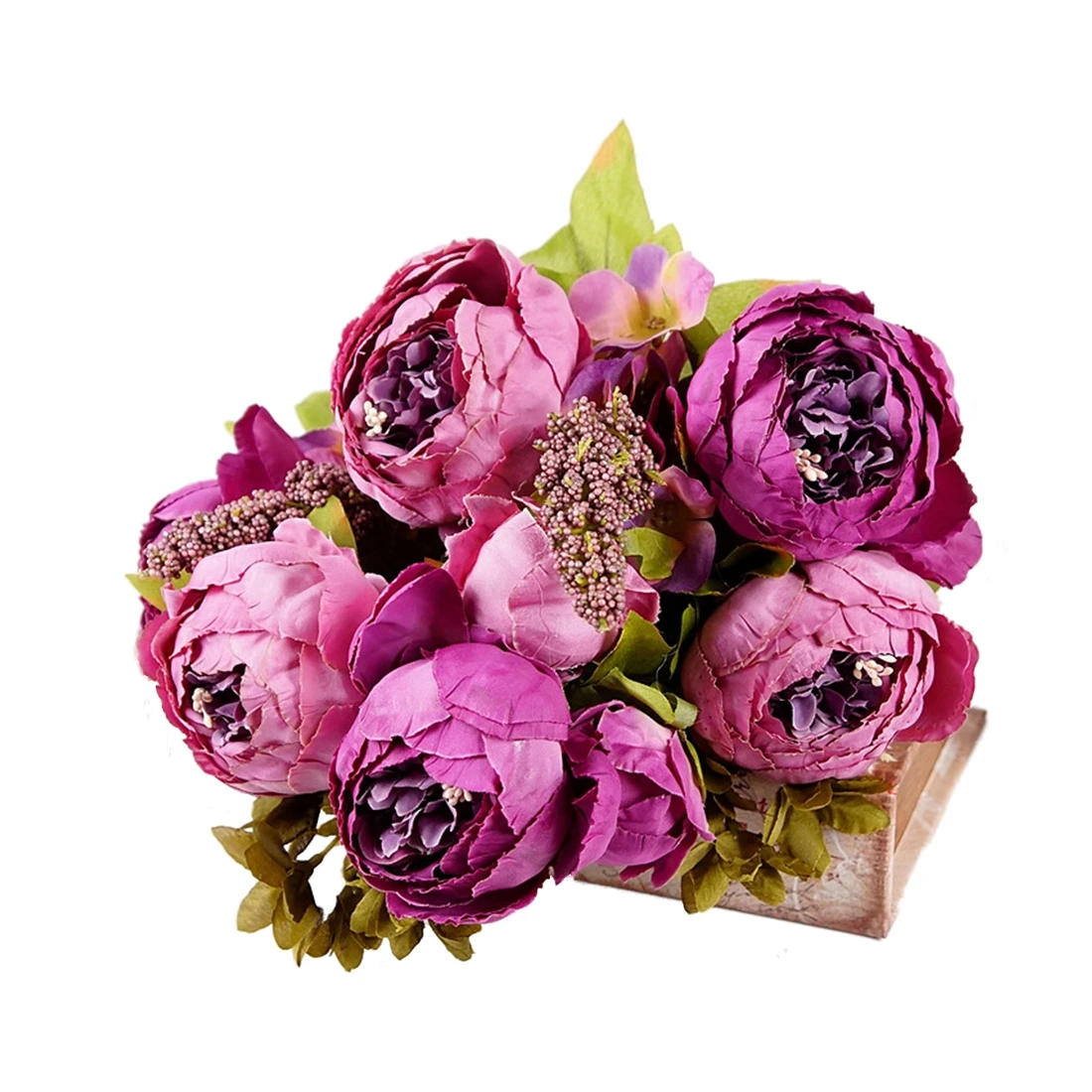 New European Style 1 Bouquets Artificial Peony Silk Flowers Home