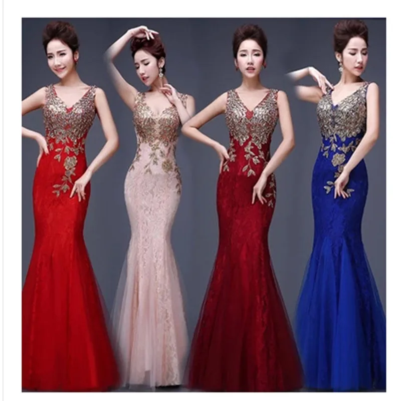 2018 Direct Selling Sexy & Club Solid Half Vestido Longo Maxi Jurk Vestido De Festa Toast Kleding Nieuwe Bruid Bruiloft staart Kant 2018 Direct Selling Sexy & Club Solid Half Vestido Longo Maxi Jurk Vestido De Festa Toast Kleding Nieuwe Bruid Bruiloft staart Kant
