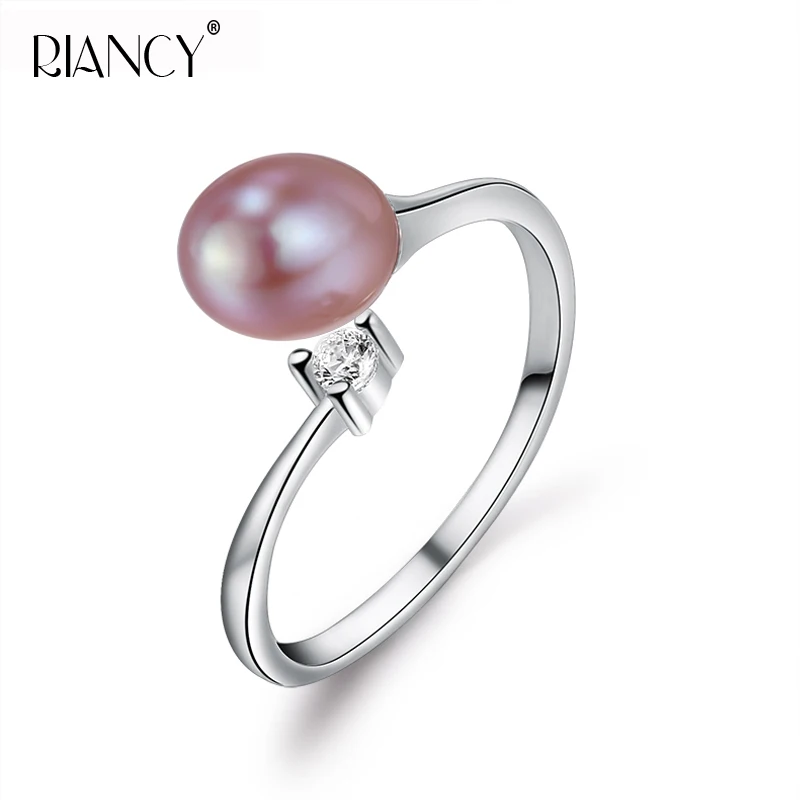 

Fashion Natural Rice Pearl Ring freshwater 925 Sterling Silver pearl Ring For Women wedding jewelry