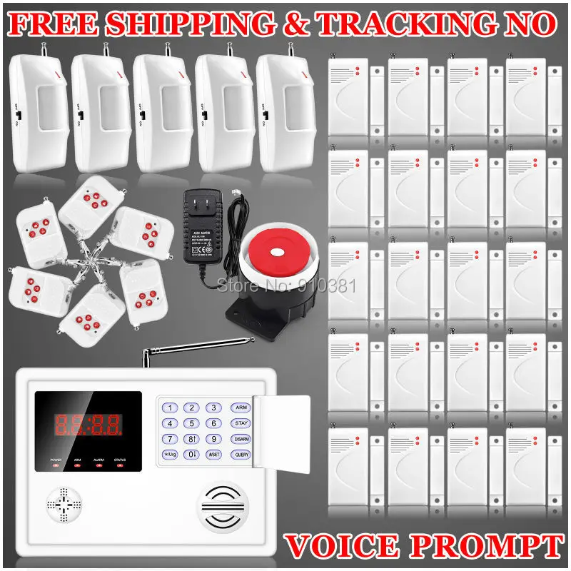 

DHl/EMS/FEDEX Free shipping! 120 zones Wireless 433mhz sensor PSTN Secure Voice House Alarm for home protection LCD Autodial