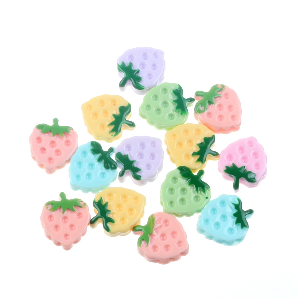 

30Pcs Mixed Resin Strawberry Decoration Crafts Flatback Cabochon Scrapbooking Fit Phone Embellishments Accessories