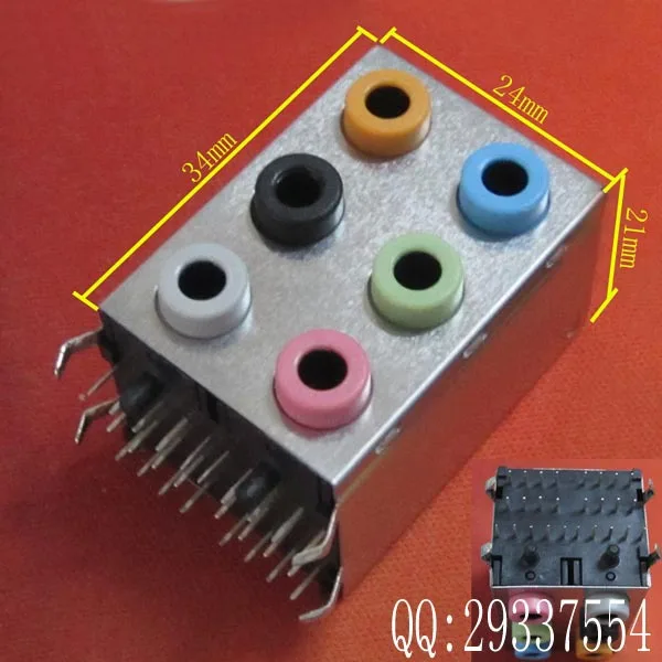 10pcsNew71Channel6holeSoundCardAudioJackPortforDesktop